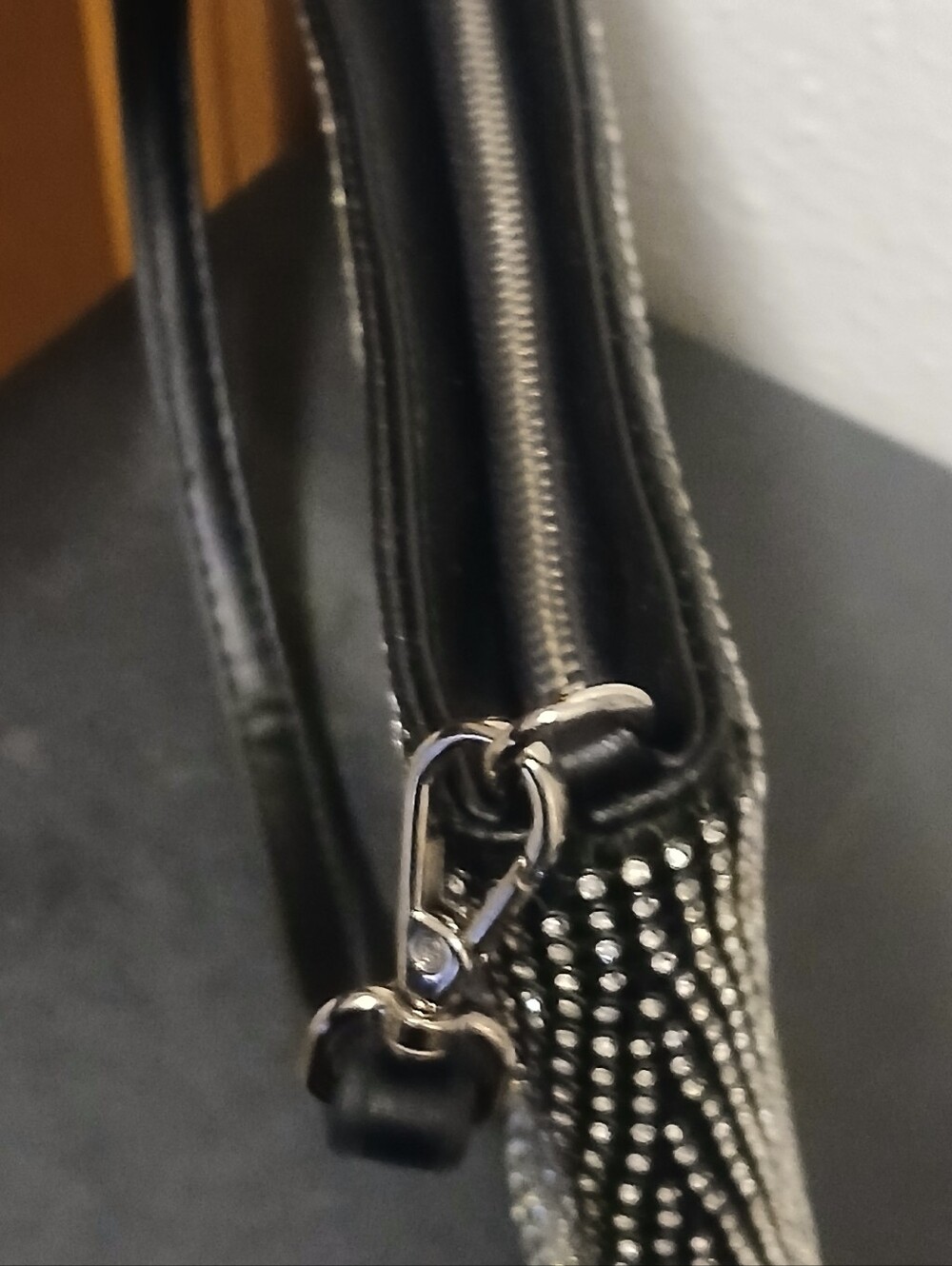 Stunning Black Rhinestone Crystal Handbag Shoulder Bag Evening Clutch/bag - Picture 7 of 9
